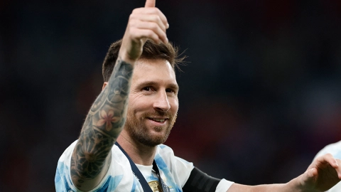 Lionel Messi celebra el triunfo de Argentina ante Italia en la Finalissima