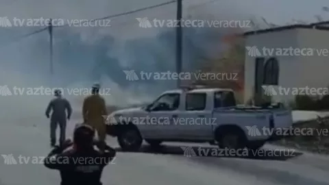 Incendio de pastizal en Emiliano Zapata
