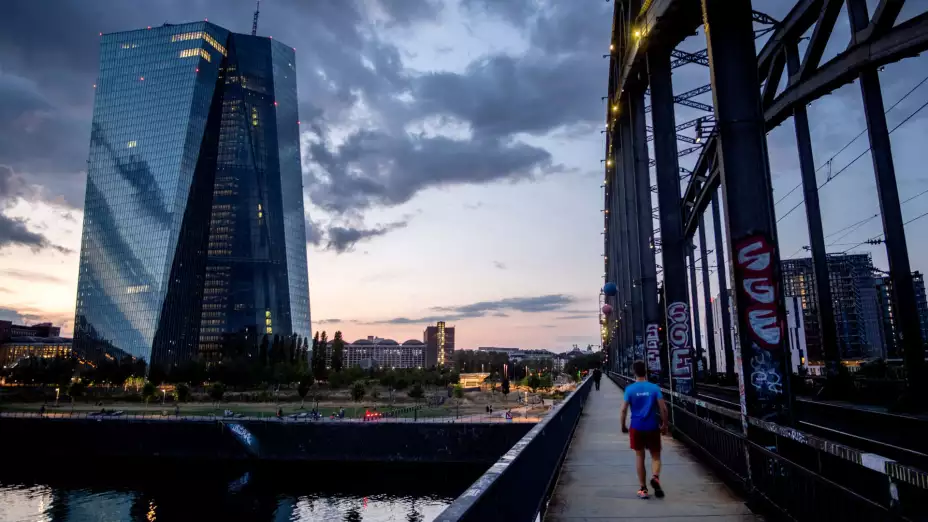 El Banco Central Europeo en Fráncfort, Alemania.
