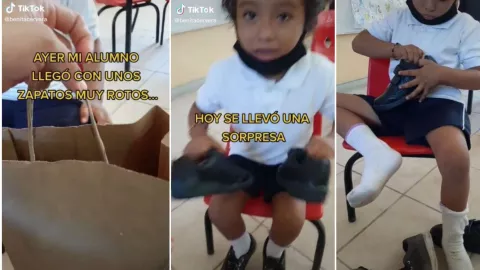 conmueve gesto de maestra que regala zapatos nuevos a alumno que llevaba puestos unos rotos en campeche.jpg