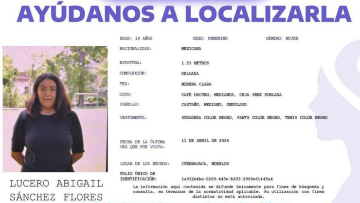 SE BUSCA a Lucero Abigail Sánchez Flores.