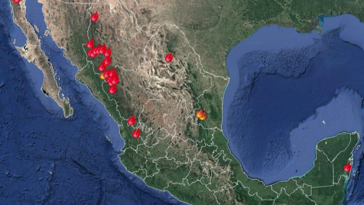 Hay 38 incendios activos en México, Chihuahua el estado más afectado