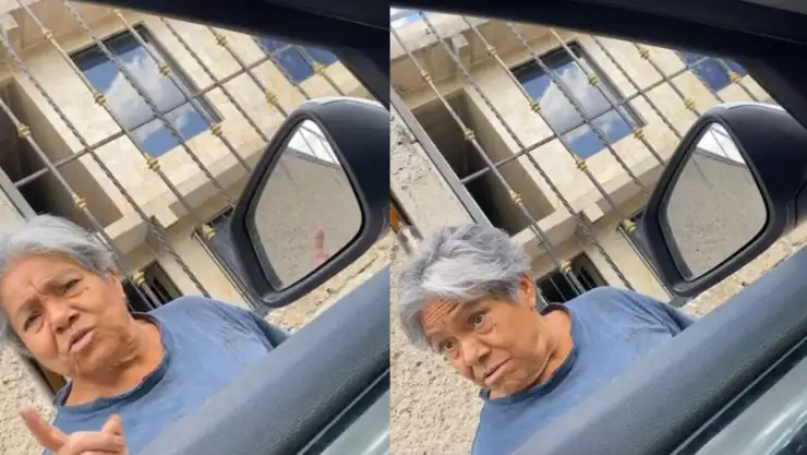 abuelita pelea por estacionamiento.