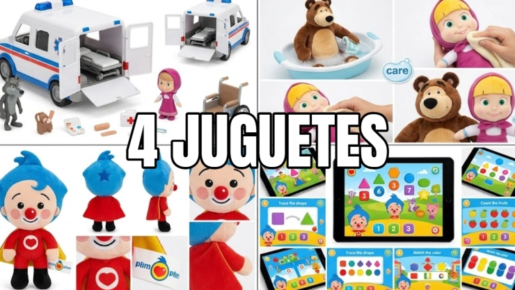 4 juguetes de Masha y el Oso y Plim Plim que enseñan a los niños sobre la seguridad