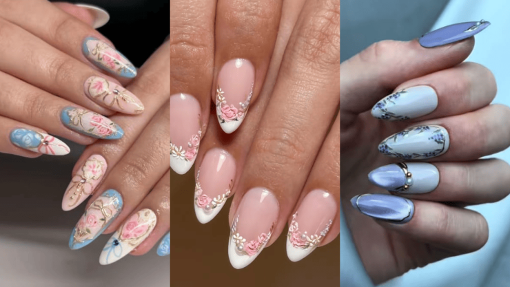 5 diseños de uñas al ‘estilo Bridgerton’, manicura elegante y con muchas flores.png