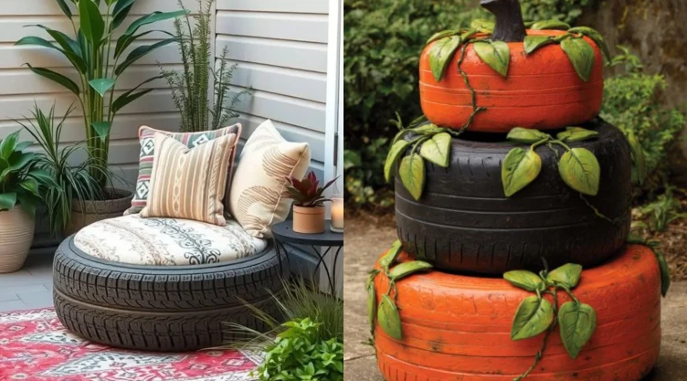 5 manualidades con llantas viejas para decorar tu jardín en octubre