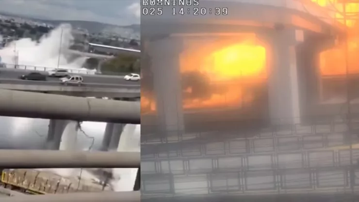 VIDEO | Momento exacto de la brutal explosión de pipa en el puente Concordia de Iztapalapa