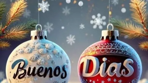 Imágenes buenos días Navidad, dos esferas navideñas