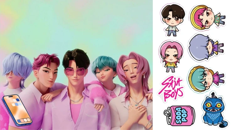 4 plantillas de stickers de baby Saja Boys para decorar la funda de tu celular