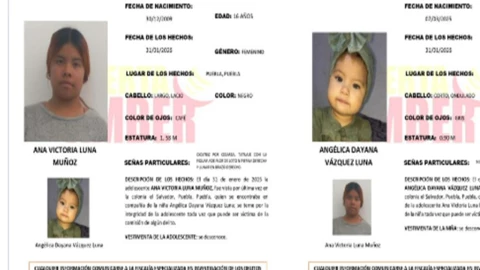 Desaparecen dos menores en Puebla; una de ellas tiene 11 meses