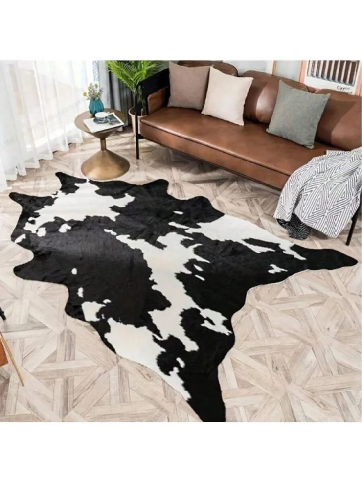 alfombra con estampado de vaca