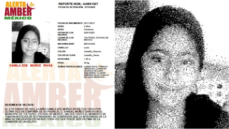 Alerta Amber Camila Zoe Muñoz Rivas Edomex