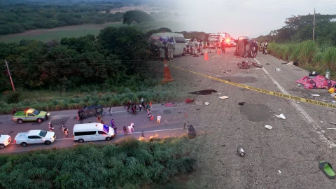 Camioneta atropella caravana migrante