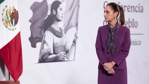 Sheinbaum en su conferencia mañanera.