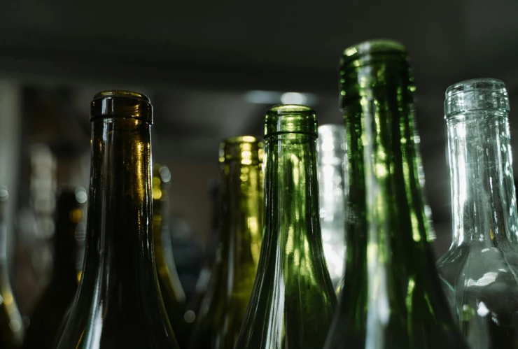 Botellas de vino vacías