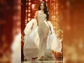 Irma Miranda, Miss Universo México 2022 compite en el escenario con su vestido de noche.