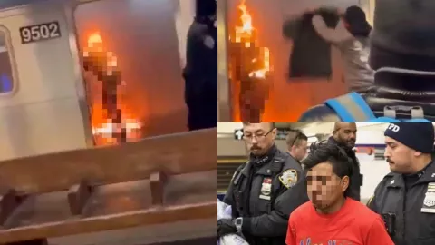 Mujer quemada en metro de Nueva York por un hombre