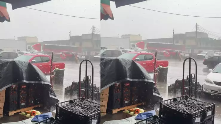 Tormenta en Central de Abastos Tijuana