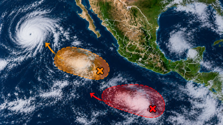 Además del huracán “Polo": Conagua vigila dos zonas de baja presión en el Pacífico con hasta 80% de probabilidadde convertirse en ciclones tropicales