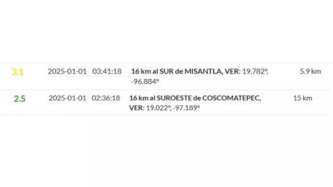 sismos veracruz | 01 enero 2025.