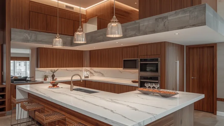Isla de cocina con barra
