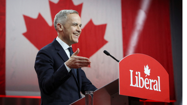 mark_carney_sucesor_Justin_Trudeau_Partido_Liberal_Canada_estrado