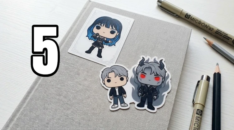 5 ideas de stickers de KPop Demon Hunters estilo funkos para decorar tus cuadernos