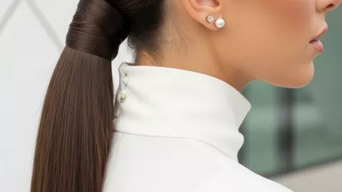 La coleta baja pulida es un look rápido y formal