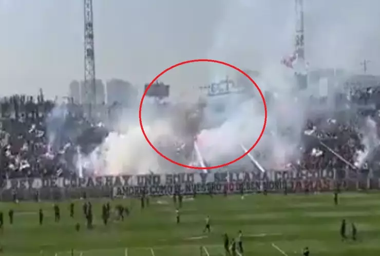 derrumbe en tribuna de estadio de Chile