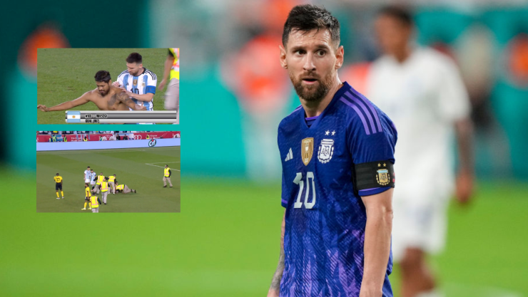 Lionel Messi jugando con la Selección de Argentina ante Jamaica