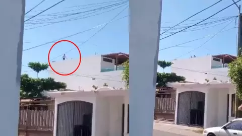 VIDEO: “El Nini” intentó saltar sobre techos para huir de la Guardia Nacional