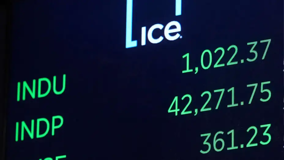 Tablero de índices bursátiles en la BVNY.