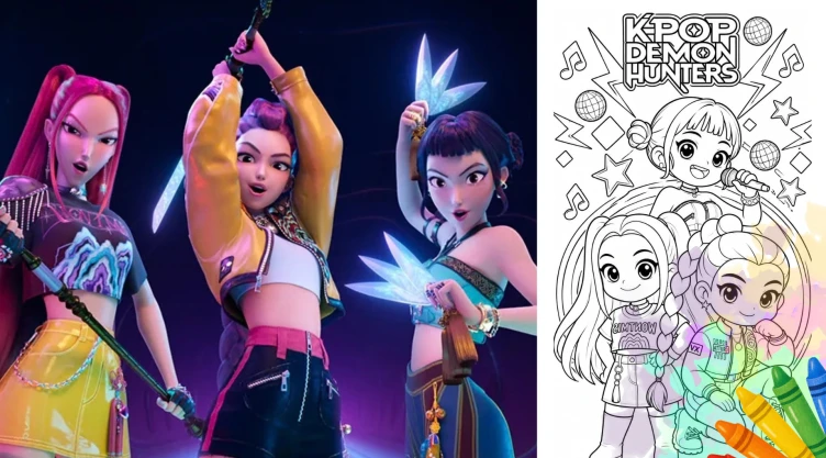 4 plantillas de Baby Kpop Demon Hunters para imprimir y colorear que los fans de las Guerreras Kpop amarán