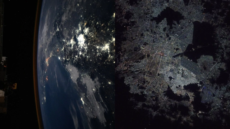 La fotografía de la CDMX desde el espacio también resalta un contraste oscuro, el antiguo lago de Texcoco