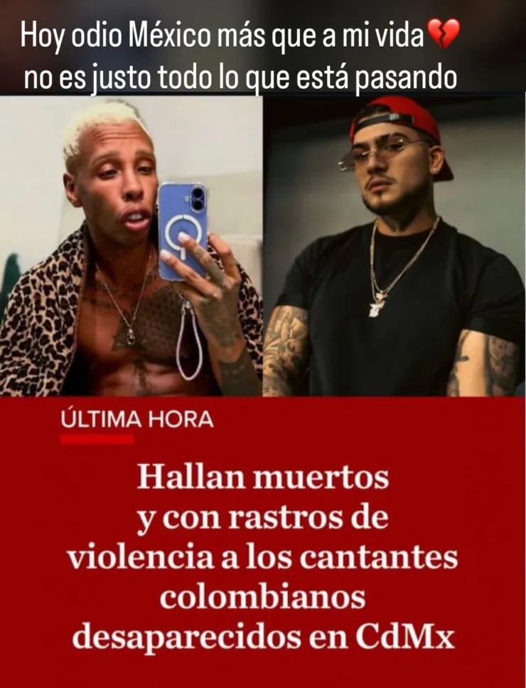 Cómo reaccionó una cantante colombiana tras los asesinatos de B-King y Regio Clown (1).jpg