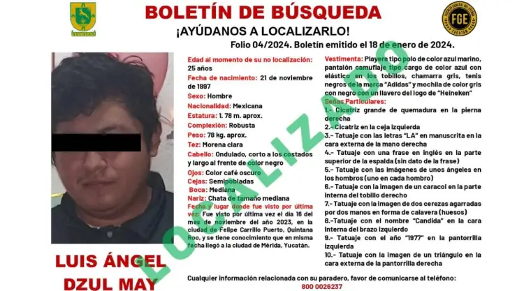 Localizan a Luis Dzul, hombre reportado como desaparecido en Yucatán