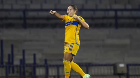 Anika Rodr&iacute;guez festeja gol contra Puma en cuartos de final
