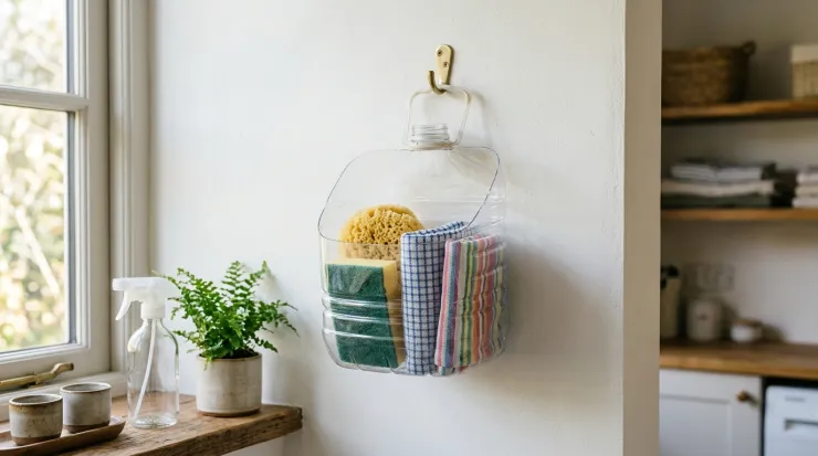 Organizador de pared para herramientas o artículos de limpieza