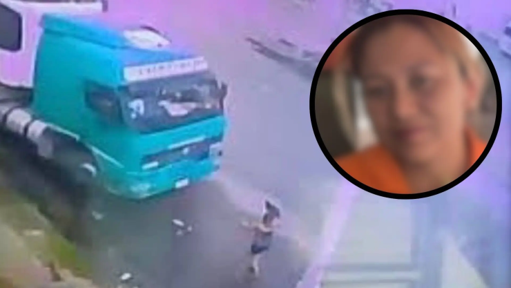 Video hombre atropellando a pareja con camión