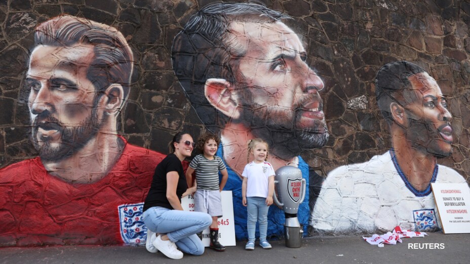 Gareth Southgate en un mural
