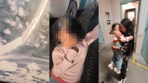 La Patrulla Fronteriza resguardó a la niña de 2 años que fue cruzada por el muro fronterizo.