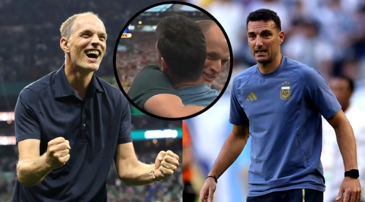 VIDEO: entre Scaloni y Tuchel no hay rivalidad... así se saludaron en el Argentina - Inglaterra