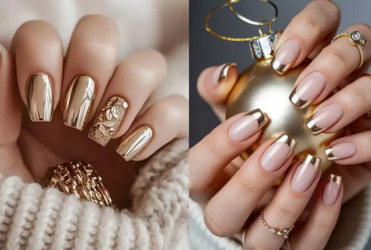 9 modelos de uñas doradas: puedes usarlas en cortas o largas y se verán preciosas.