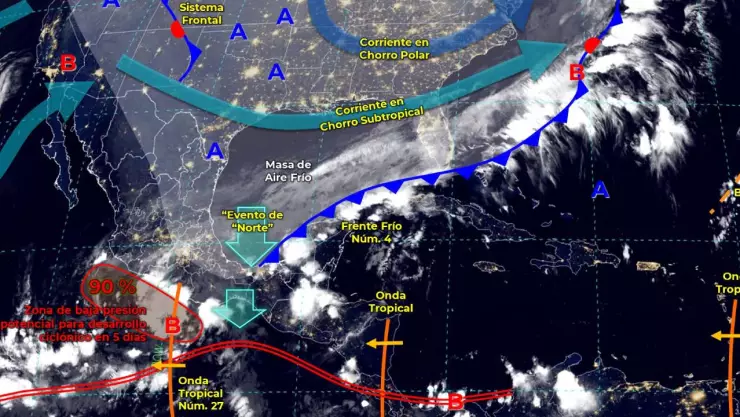 Clima 19 de octubre Frente frío número 4 afecta la Península