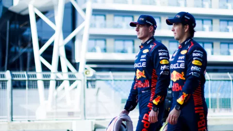 Checo Pérez y Max Verstappen