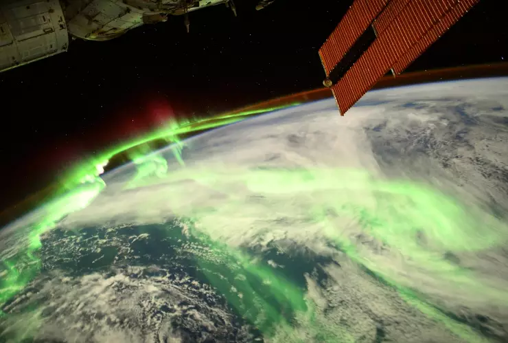 aurora boreal desde espacio 
