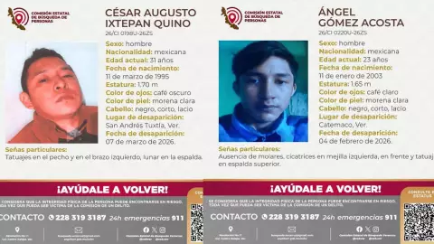 ¡Ayúdalos a volver! Ángel Gómez y César Augusto Ixtepan, jóvenes desaparecidos en Veracruz ¿Qué sabemos de su desaparición?