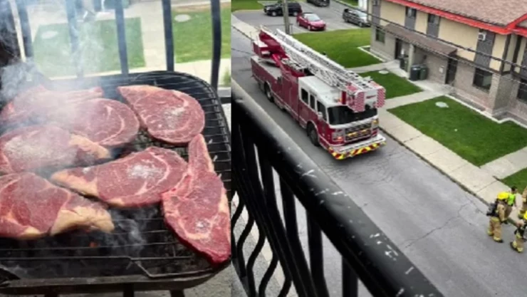 VIDEO - Canadienses llaman a los bomberos por humo de carne asada