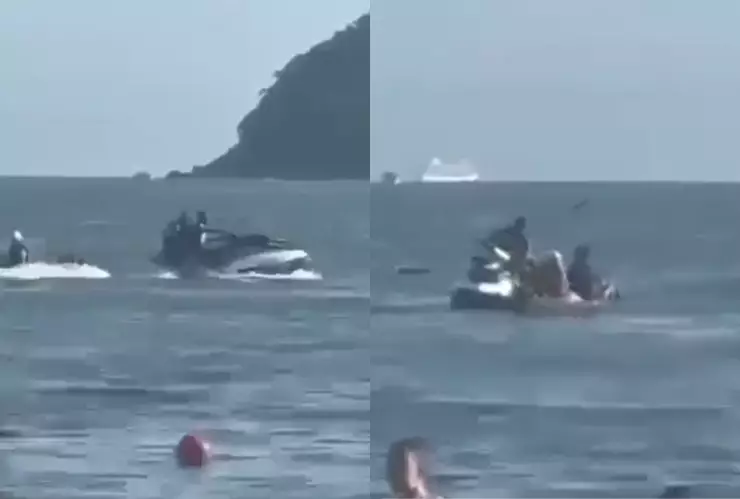 Ladrones en moto acuática asaltan a pareja en Brasil