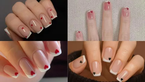 uñas con corazones para san valentin